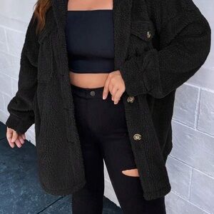 SHEIN Black Teddy Jacket